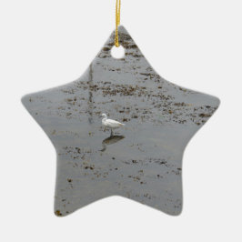 Ornamento De Cerâmica Garça-branca-pequena