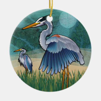 Ornamento De Cerâmica Garças-reais azuis litorais