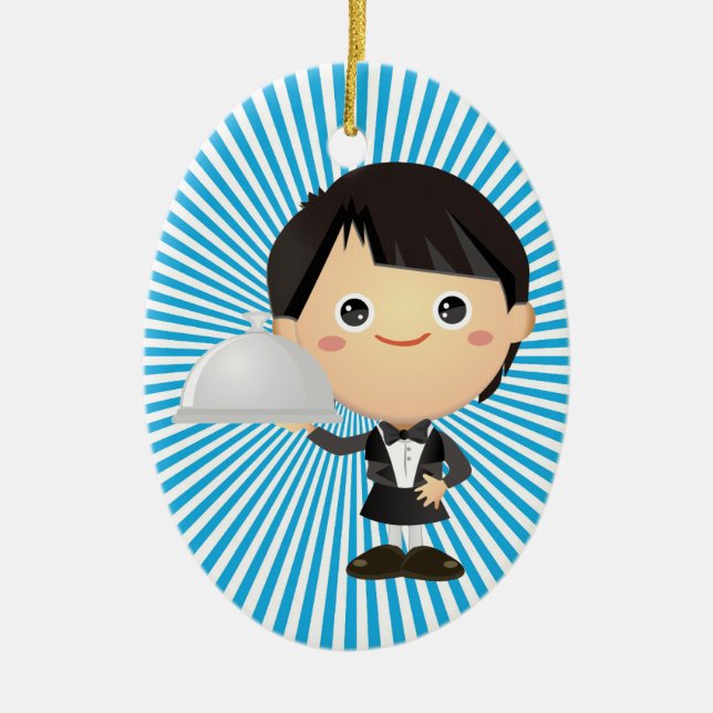 Ornamento De Cerâmica Garçom - Garçom - SRF (Frente)