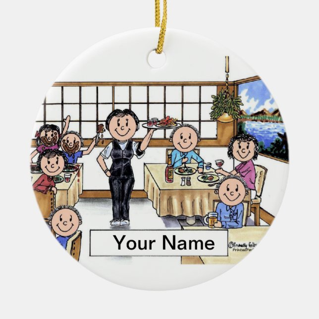 Ornamento De Cerâmica Garçonete (Frente)