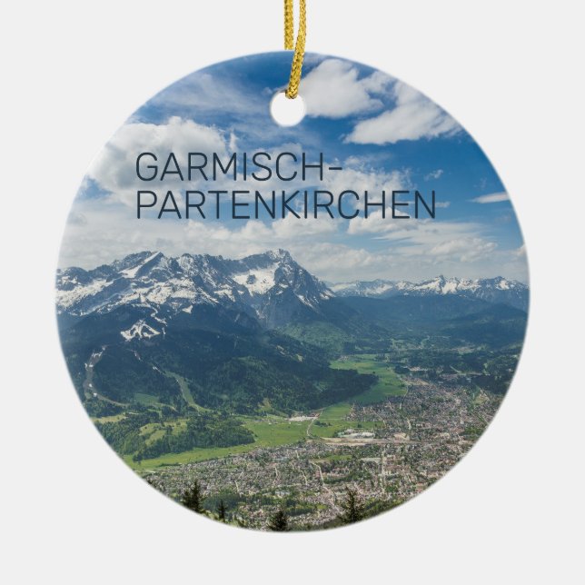 Ornamento De Cerâmica Garmisch-Partenkirchen Bavaria Alps Panorama Gift (Frente)
