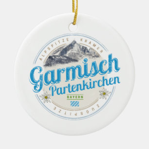 Ornamento De Cerâmica Garmisch Partenkirchen Bavaria Vintage Alps