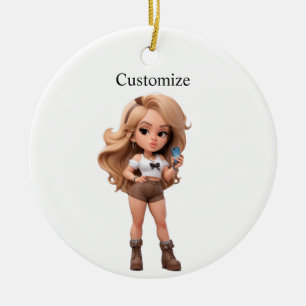 Ornamento De Cerâmica Garota Bonita Chica Thunder_Cove