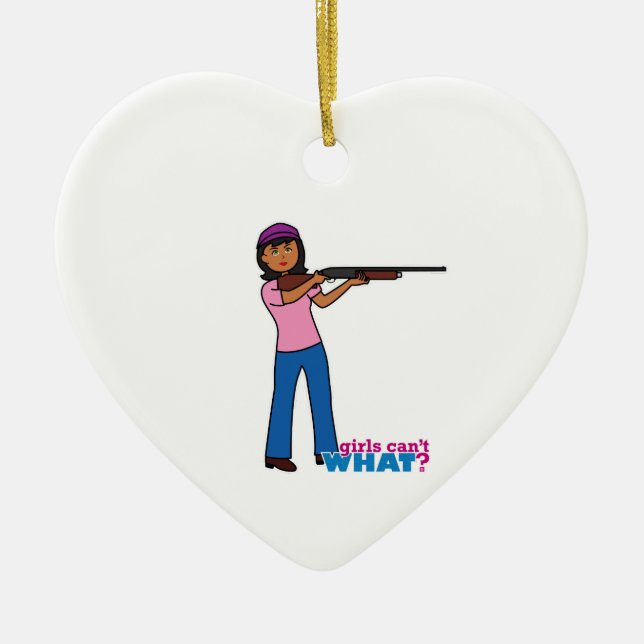 Ornamento De Cerâmica Garota caçando (Frente)