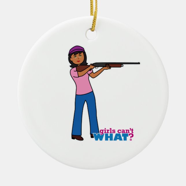 Ornamento De Cerâmica Garota caçando (Frente)