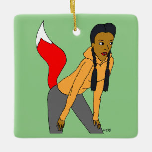 Ornamento De Cerâmica garota foxy