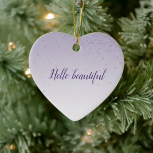 Ornamento De Cerâmica Garota Lilac Roxo Confetti Glam Ombre