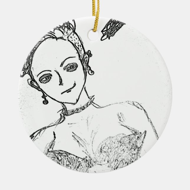 Ornamento De Cerâmica garota punk (Frente)