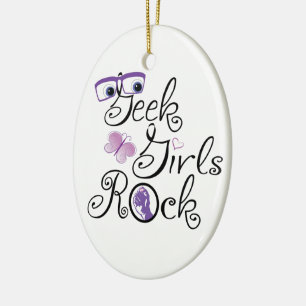 Ornamento De Cerâmica Garotas Geek Rock