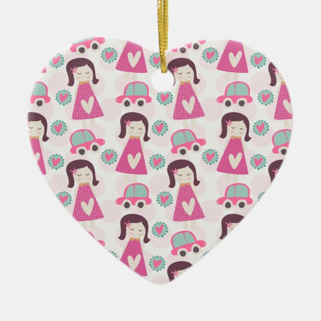 Ornamento De Cerâmica Garotas indo a lugares (Frente)