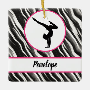 Ornamento De Cerâmica Garotas Manipulam Zebra Imprima Peles Faux