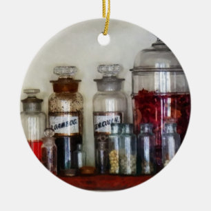 Ornamento De Cerâmica Garrafa de remédio antiga