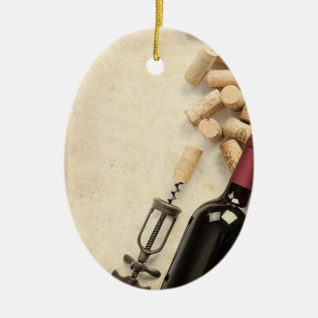 Ornamento De Cerâmica Garrafa de vinho (Frente)