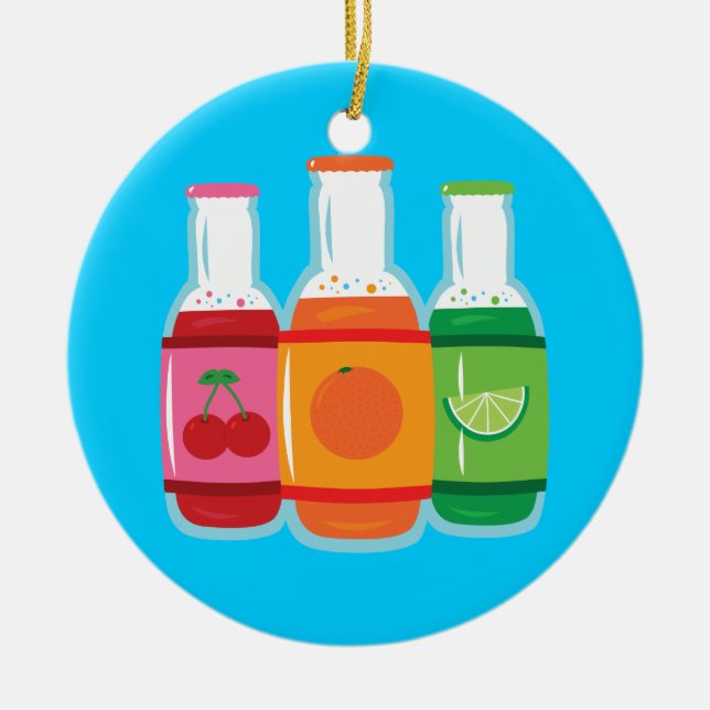 Ornamento De Cerâmica Garrafas de Pop de soda (Frente)