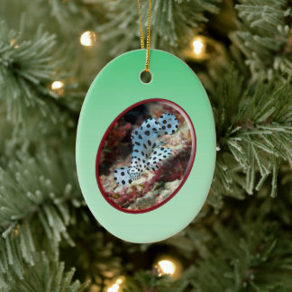 Ornamento De Cerâmica Garupa Jovem - Design Fotográfico Oval de Peixe |