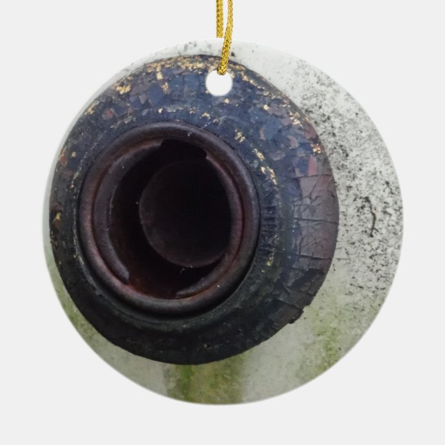 Ornamento De Cerâmica gás de caminhão verde e branco (Frente)