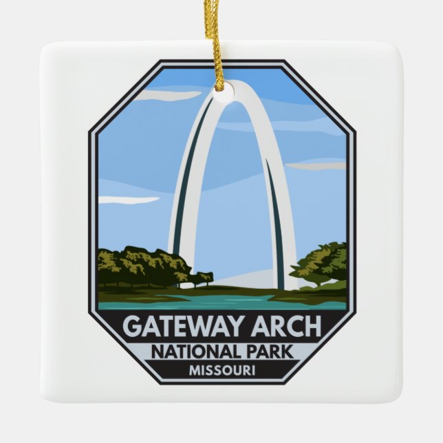 Ornamento De Cerâmica Gateway Arch National Park Missouri (Frente)