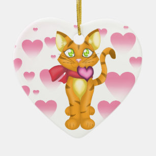 Ornamento De Cerâmica Gatinho adorável