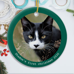 Ornamento De Cerâmica Gatinho de Foto de Gato de Pet Personalizado Prime