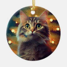 Gatinho Fofo Brincando Com a Bolha de Natal