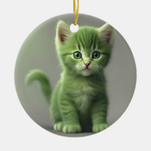Ornamento De Cerâmica Gatinho Incrível