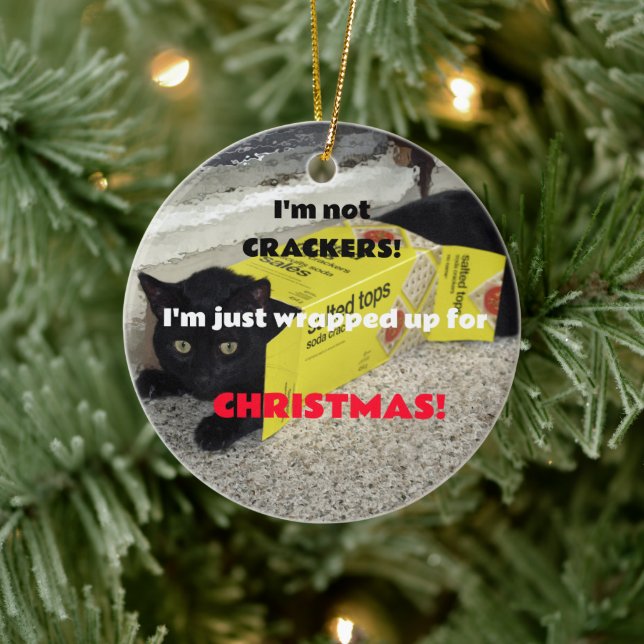 Ornamento De Cerâmica Gatinho Preto Bonito (Árvore)