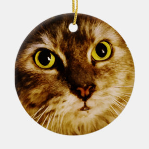 ORNAMENTO DE CERÂMICA GATINHO ROSTO DOCE