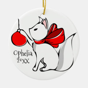 Ornamento De Cerâmica Gatinhos de Natal Bons e Meowy