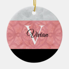 Ornamento De Cerâmica Gatique Cor De Água, Rosa, E Cinzas, De Cor Rosa, 