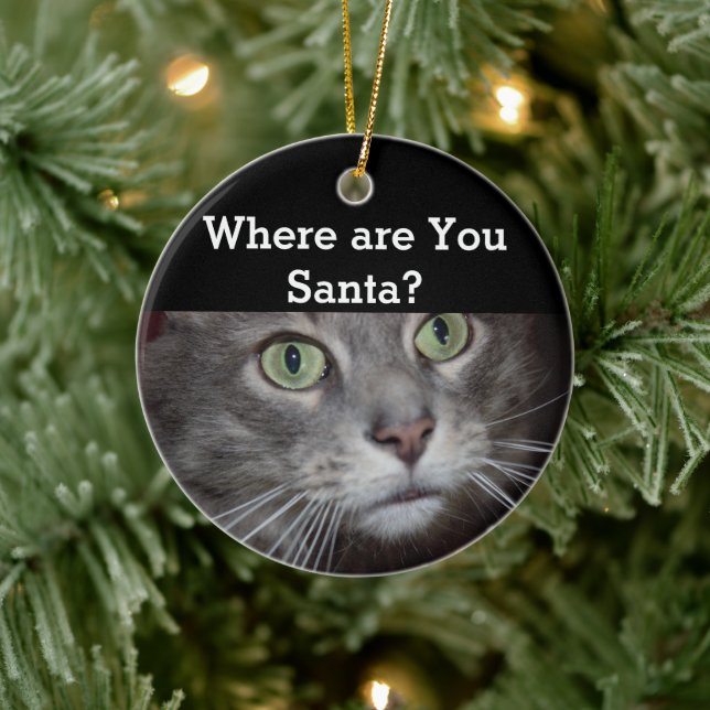 Ornamento De Cerâmica Gato (Árvore)