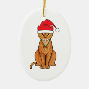 Ornamento De Cerâmica Gato Abyssinian