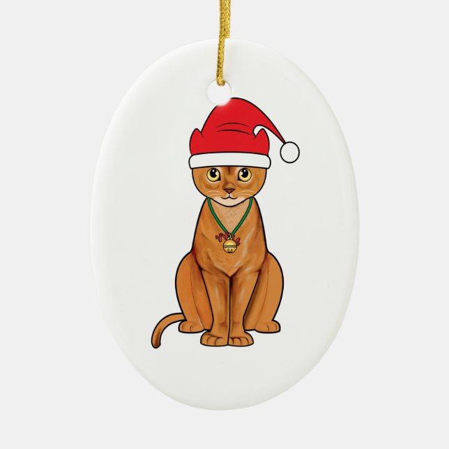 Ornamento De Cerâmica Gato Abyssinian (Frente)