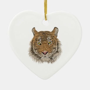 Ornamento De Cerâmica Gato/ Animal/ Leopardo/ Cougar Cub/ Tigresa/ Leão