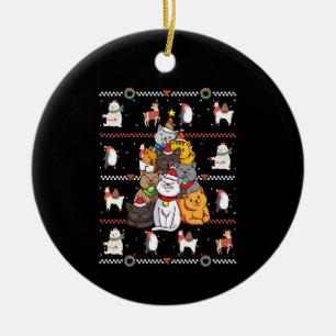 Ornamento De Cerâmica Gato - Árvore de Natal de Gato