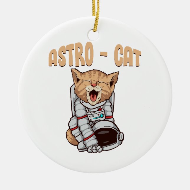 Ornamento De Cerâmica Gato Astro (Frente)