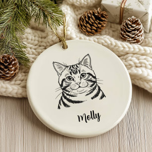 Ornamento De Cerâmica Gato British Shorthair Personalizado Natal