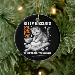 Ornamento De Cerâmica Gato Conhecendo Biscoitos De Gatinho De Criador Nó