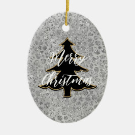 Ornamento De Cerâmica Gato de Cinza-de-erva-de-prata