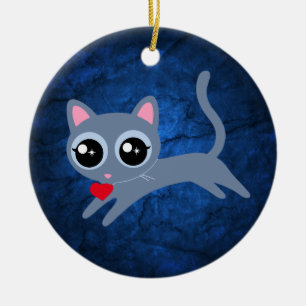 Ornamento De Cerâmica Gato de Gato de Gato Coração de Ladrão de Gatos