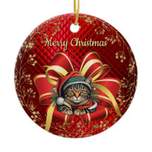Gato de Natal em Estilo Vintage