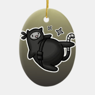Ornamento De Cerâmica Gato de Ninja