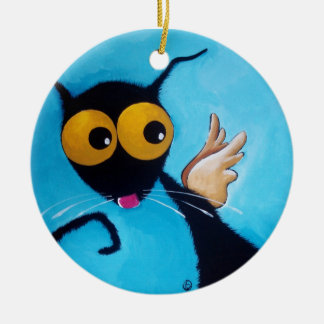 Ornamento De Cerâmica Gato de Stressie do anjo