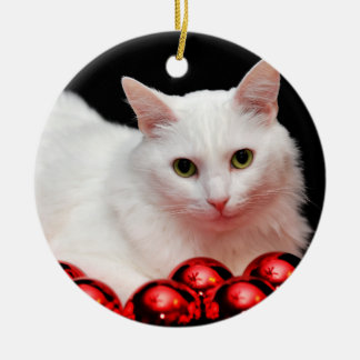 Ornamento De Cerâmica Gato do Natal