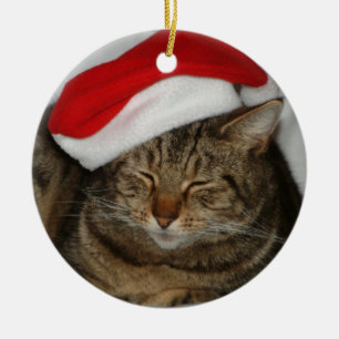 Ornamento De Cerâmica Gato do Natal