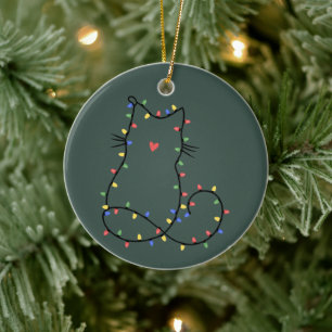 Ornamento De Cerâmica Gato Fofo Natal Mãe de Gato Funny Natal Presente d