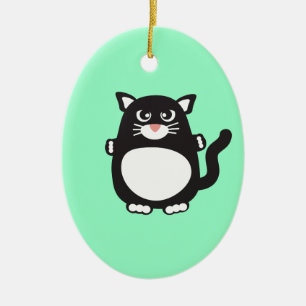 Ornamento De Cerâmica Gato gordo