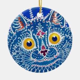 Ornamento De Cerâmica Gato no estilo gótico, Louis Wain