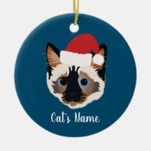 Gato Siamês de Natal Personalizado