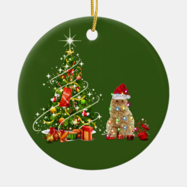 Ornamento De Cerâmica Gatos Com Vaso De Vaca De Chapéu (Frente)