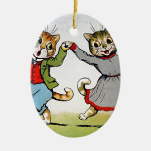 Ornamento De Cerâmica Gatos da dança